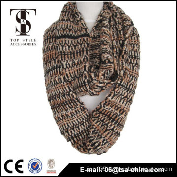 Acrylic knitted chinese style winter colorful loop scarf